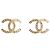 Orecchini Chanel in metallo dorato e strass D'oro