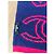 Sciarpa reversibile Chanel blu navy e rosso lampone lana - vista 6