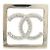 Spilla Chanel metallo dorato champagne e strass quadrata D'oro