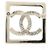 Spilla Chanel metallo dorato champagne e strass quadrata D'oro - vista 2
