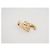 Spilla Chanel in metallo dorato champagne e strass D'oro - vista 2