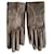 Hermès Lederhandschuhe Grau Taupe Größe 6.5