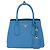 Borsa a mano Prada Mini Double in pelle Saffiano Blu