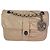 Chanel Schultertasche aus gestepptem Lammleder Pile Ou Face in hellbeige Braun