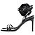 Sandali corsage in pelle verniciata nera Fiore d'Ambra Saint Laurent - vista 2