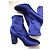 Aquazzura Stivaletti So Me in satin elasticizzato blu - vista 2