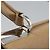 Borsa a mano in pelle Gancini di Salvatore Ferragamo 2way Beige Argento Auth BD1190 - vista 14
