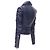 Chaqueta biker cropped de piel de cordero azul oscuro BALENCIAGA 2014 - vista 6