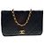 Timeless Chanel Borsa Single Flap in pelle d'agnello trapuntata nera Nero