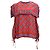 Top de seda roja con estampado de mosaico de hombros descubiertos Sandro Dalla