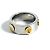 Anello in acciaio inossidabile e oro giallo Gucci