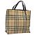 Borsa a mano in PVC beige, nera e argento con motivo Nova Check di BURBERRY Auth BD1373 Nero