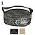 Vintage Chanel Monogram Schultertasche Silber Schwarz
