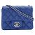 Chanel Blaue Lammleder Schultertasche mit Kette