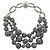 Collana in finta perla grigia e argento di Christian Dior Marrone - vista 2