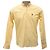 Camicia con colletto button-down AMI in cotone biologico a quadri gingham giallo con logo ricamato