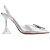 Décolleté slingback Amina Muaddi in PVC trasparente argento