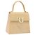 Bolso de mano Gancini de goma beige Auth KD319 de Salvatore Ferragamo