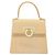 Bolso de mano Gancini de goma beige Auth KD319 de Salvatore Ferragamo - vista 2