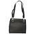 Borsa a spalla Gancini in pelle nera e argento autentica Salvatore Ferragamo MX070 Nero
