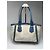 Vintage Céline Paris Canvas Leder Tasche Blau Beige