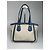 Vintage Céline Paris Canvas Leder Tasche Blau Beige - Ansicht 2