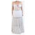 Autre Marque Weißes gesticktes, gestuftes Sommerkleid - Größe L