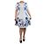 Oscar de la Renta Weißes und blaues Blumenmusterkleid - Größe L