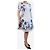 Oscar de la Renta Weißes und blaues Blumenmusterkleid - Größe L - Ansicht 3