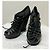 Yves Saint Laurent Hortense in pelle nera YSL 105 Zeppe stringate Nero - vista 3