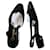 Chanel CC Tweed e Pelle Slingbacks Nero  - vista 3