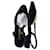 Chanel CC Tweed e Pelle Slingbacks Nero  - vista 4