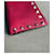 Valentino Garavani Rockstud Zip Cardholder Pink Leather  - vue 6