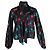 Blusa de seda negra con estampado floral Ganni Negro