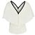 Maje Amour V-Ausschnitt Bluse aus cremefarbenem Polyester Weiß Roh - Ansicht 3