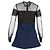 Self portrait Abito mini a maniche lunghe in pizzo Self-Portrait in poliamide blu navy - vista 3