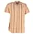 Camicia a maniche corte a righe in cotone marrone Prada