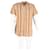 Camicia a maniche corte a righe in cotone marrone Prada - vista 4