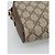 GUCCI GG Supreme Web Sherry Line Bolsa PVC Bege Ouro 116 02 089 Auth BD1622 Dourado - vista 16