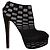 Stivaletti con piattaforma in suede nero con taglio laser Alaïa