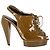 Burberry Slingback-Absätze aus olivgrünem Lackleder