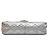 Timeless Chanel Borsa a flap Jumbo in pelle di agnello matelassé a doppio flap classico in argento metallico - vista 8