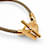 Hermès Hermes Grennan Leather Bangle in Etoupe/Gold Golden Taupe  - view 4