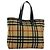 Autre Marque Burberrys Nova Check Blue Label Tote Bag aus Wolle Beige Authentisch MX157
