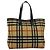 Autre Marque Burberrys Nova Check Blue Label Tote Bag aus Wolle Beige Authentisch MX157 - Ansicht 13