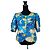 Gelbe und blaue Bluse von Pierre Balmain mit abstraktem Blumenmuster Mehrfarben