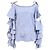 Autre Marque Top de manga rizada Amelie Gingham de Caroline Constas en algodón azul claro