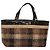 Borsa a mano Burberry Nova Check in lana marrone oro nero Auth BD1582 D'oro