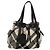 Borsa tote Burberry Nova Check Blue Label in lana bianca e oro Auth BD1813 Bianco D'oro