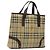 BURBERRY Nova Check Handtasche aus PVC Beige Auth KD523